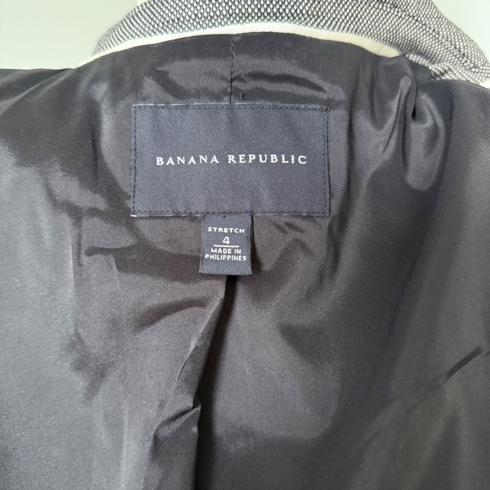 Banana Republic Gray Wool Blend Blazer Womens Size 4 Business Casual - Picture 6 of 11